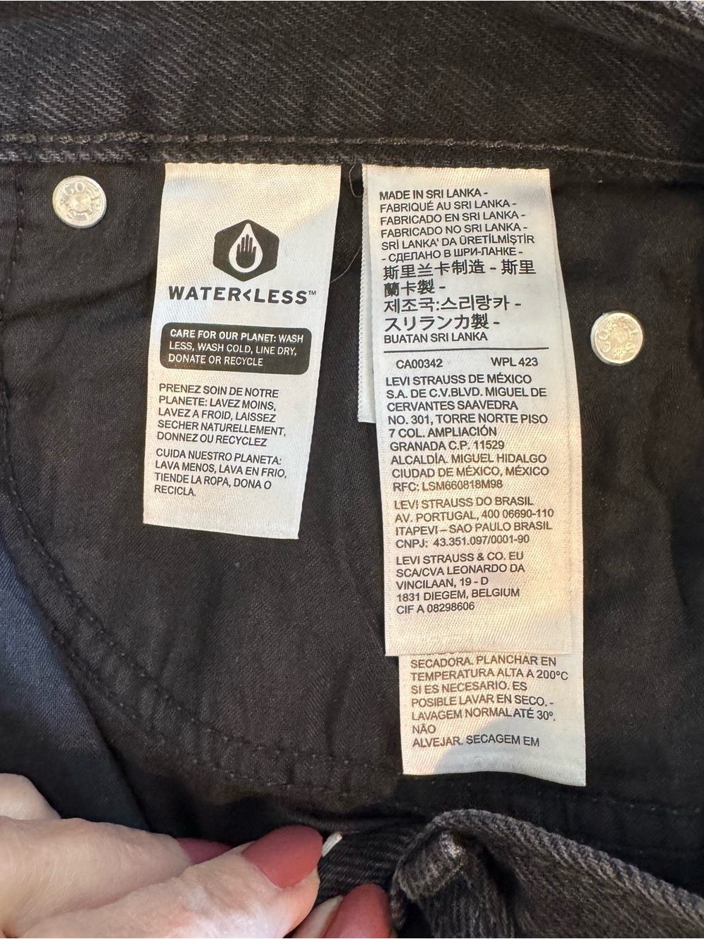 Levi’s 94 Baggy Jeans Black Wash Size 28 High Rise Wide Leg - Picture 8 of 10